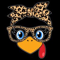 Cute Thanksgiving Leopard Print Bandana Glasses Turkey Girl Toddler Hoodie