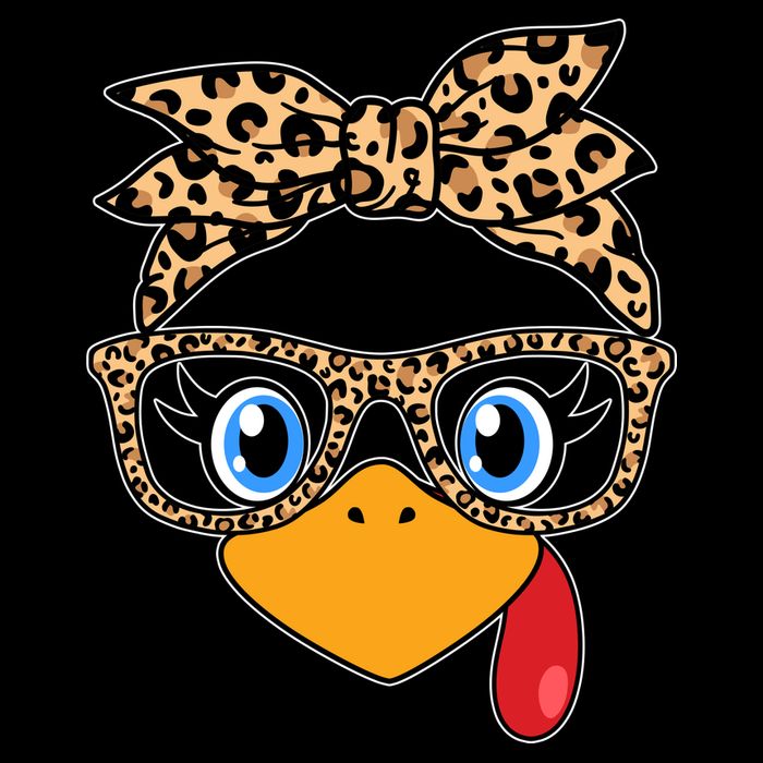 Cute Thanksgiving Leopard Print Bandana Glasses Turkey Girl Toddler Hoodie