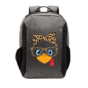 Cute Thanksgiving Leopard Print Bandana Glasses Turkey Girl Vector Backpack