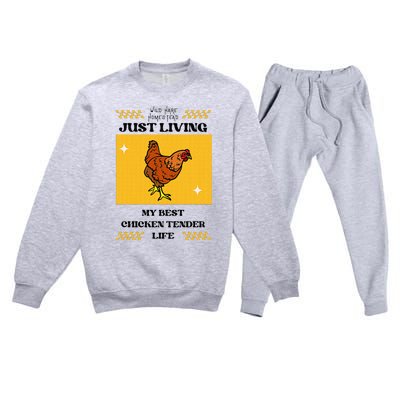 Chicken Tender Life Premium Crewneck Sweatsuit Set