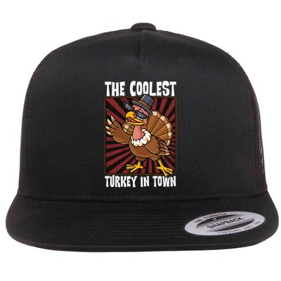 Cute Turkey Lovers Coolest Turkey In Town Thanksgiving Gift Flatbill Hat