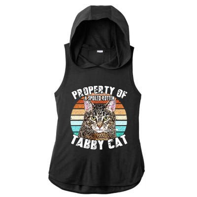 Cat Tabby Lover Vintage Eighties Style Cat Retro Gift Ladies PosiCharge Tri-Blend Wicking Draft Hoodie Tank