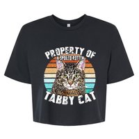 Cat Tabby Lover Vintage Eighties Style Cat Retro Gift Bella+Canvas Jersey Crop Tee