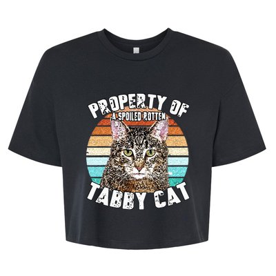 Cat Tabby Lover Vintage Eighties Style Cat Retro Gift Bella+Canvas Jersey Crop Tee