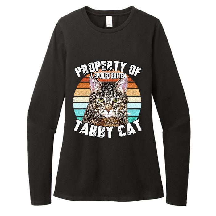 Cat Tabby Lover Vintage Eighties Style Cat Retro Gift Womens CVC Long Sleeve Shirt