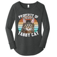 Cat Tabby Lover Vintage Eighties Style Cat Retro Gift Women's Perfect Tri Tunic Long Sleeve Shirt