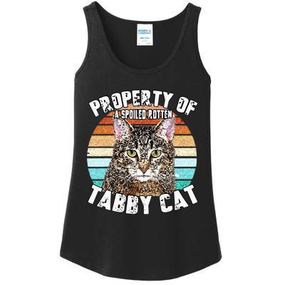 Cat Tabby Lover Vintage Eighties Style Cat Retro Gift Ladies Essential Tank