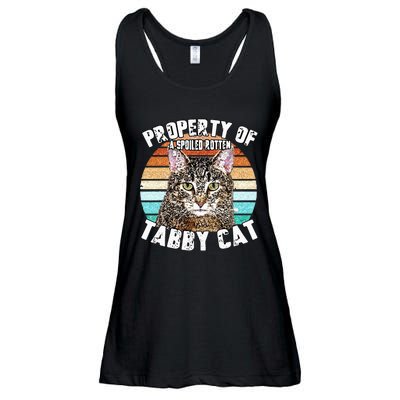 Cat Tabby Lover Vintage Eighties Style Cat Retro Gift Ladies Essential Flowy Tank