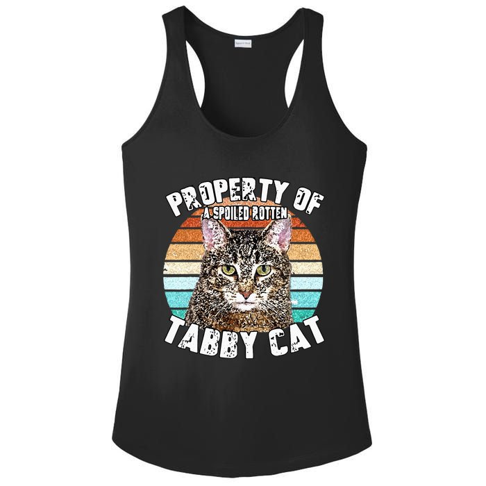 Cat Tabby Lover Vintage Eighties Style Cat Retro Gift Ladies PosiCharge Competitor Racerback Tank