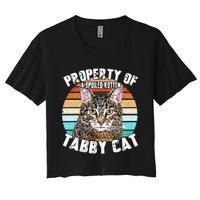 Cat Tabby Lover Vintage Eighties Style Cat Retro Gift Women's Crop Top Tee