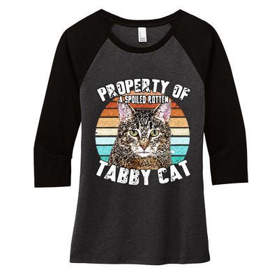 Cat Tabby Lover Vintage Eighties Style Cat Retro Gift Women's Tri-Blend 3/4-Sleeve Raglan Shirt