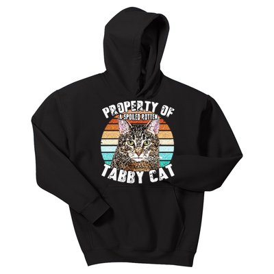 Cat Tabby Lover Vintage Eighties Style Cat Retro Gift Kids Hoodie