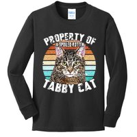 Cat Tabby Lover Vintage Eighties Style Cat Retro Gift Kids Long Sleeve Shirt