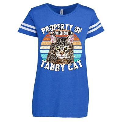 Cat Tabby Lover Vintage Eighties Style Cat Retro Gift Enza Ladies Jersey Football T-Shirt