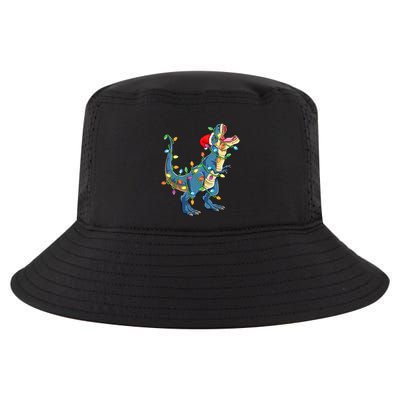 Christmas Tree Lights Funny T Rex Cool Comfort Performance Bucket Hat