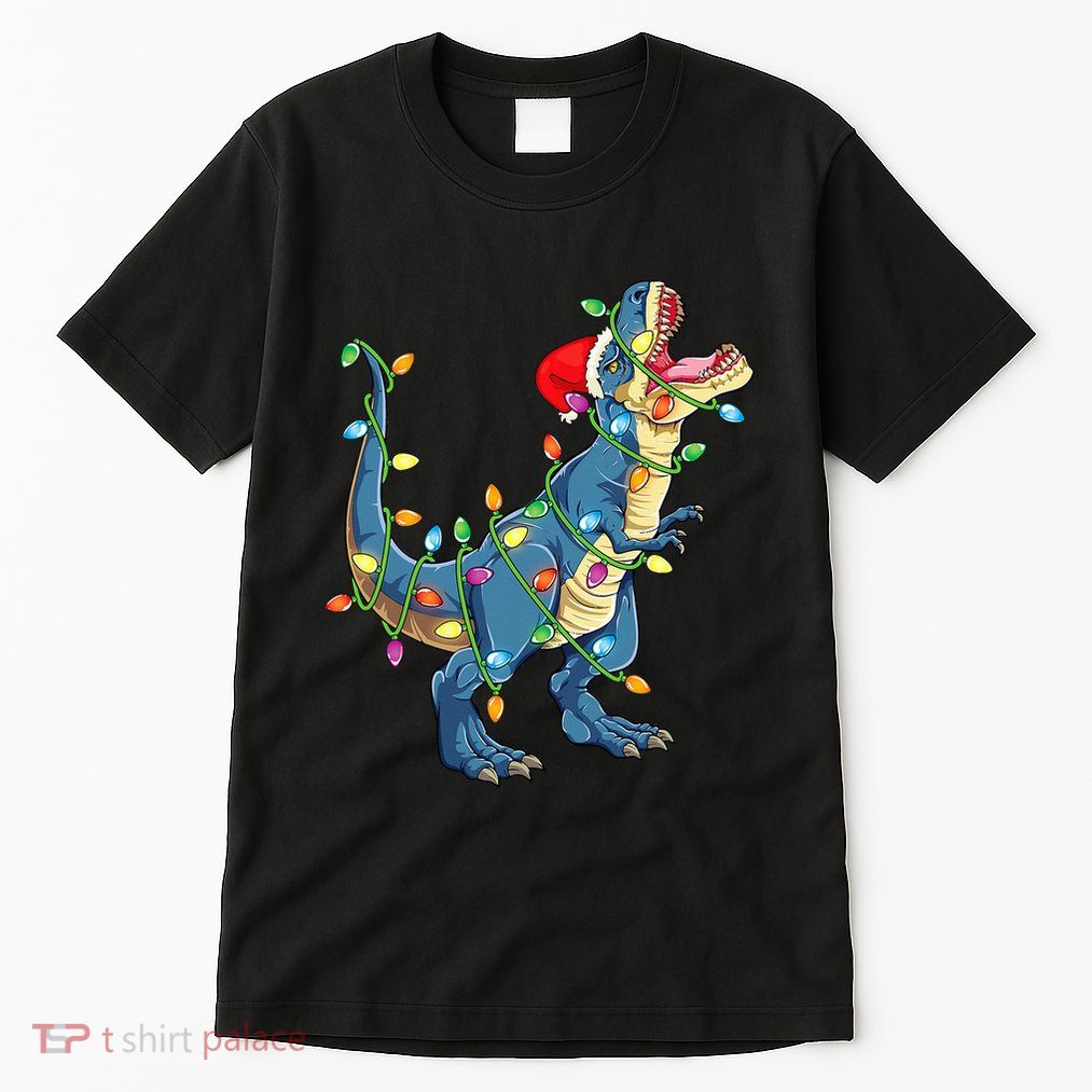 Christmas Tree Lights Funny T Rex Tall T-Shirt