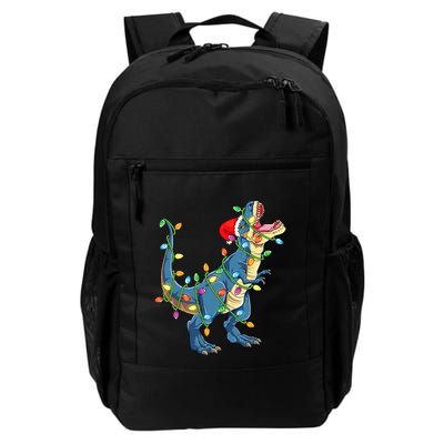 Christmas Tree Lights Funny T Rex Backpack