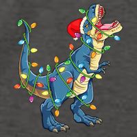 Christmas Tree Lights Funny T Rex Vector Backpack