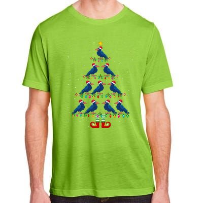 Christmas Tree Lights Santa Hat Elf Crow Xmas Tree Adult ChromaSoft Performance T-Shirt