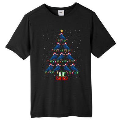 Christmas Tree Lights Santa Hat Elf Crow Xmas Tree Tall Fusion ChromaSoft Performance T-Shirt