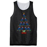 Christmas Tree Lights Santa Hat Elf Crow Xmas Tree Mesh Reversible Basketball Jersey Tank