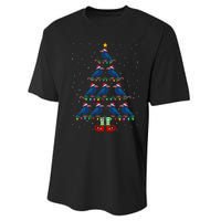 Christmas Tree Lights Santa Hat Elf Crow Xmas Tree Performance Sprint T-Shirt