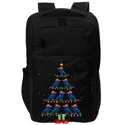 Christmas Tree Lights Santa Hat Elf Crow Impact Tech Backpack