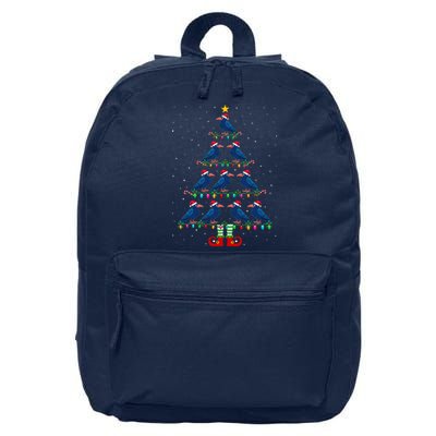 Christmas Tree Lights Santa Hat Elf Crow 16 in Basic Backpack