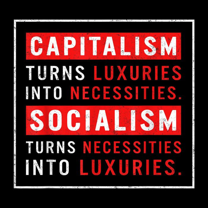 Capitalism Turns Luxuries Into Necessities Socialism Turns Necessities Into Luxuries Poster