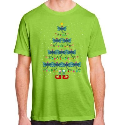 Christmas Tree Lights Santa Hat Elf Dragonfly Xmas Tree Great Gift Adult ChromaSoft Performance T-Shirt