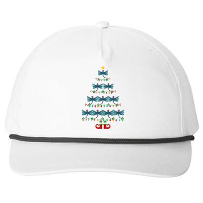 Christmas Tree Lights Santa Hat Elf Dragonfly Xmas Tree Great Gift Snapback Five-Panel Rope Hat