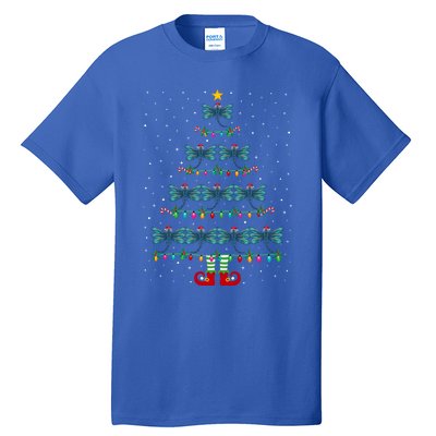 Christmas Tree Lights Santa Hat Elf Dragonfly Xmas Tree Great Gift Tall T-Shirt