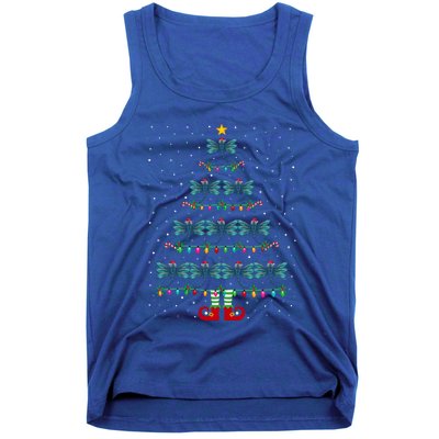 Christmas Tree Lights Santa Hat Elf Dragonfly Xmas Tree Great Gift Tank Top