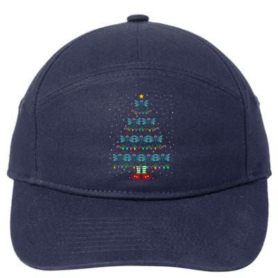 Christmas Tree Lights Santa Hat Elf Dragonfly Xmas Tree Great Gift 7-Panel Snapback Hat