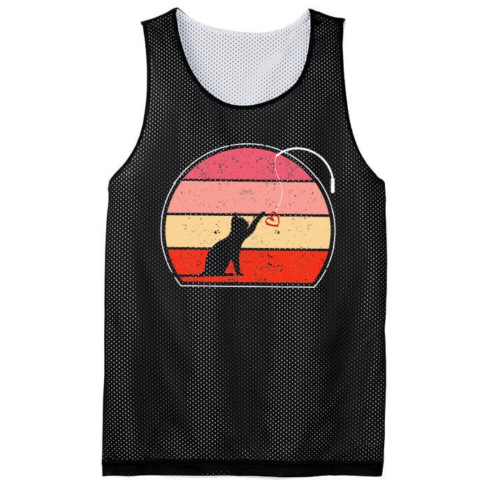 Cat Toy Love V-Day Cats Lover Kitten Red Heart Fishing Mesh Reversible Basketball Jersey Tank