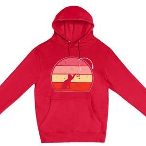 Cat Toy Love V-Day Cats Lover Kitten Red Heart Fishing Premium Pullover Hoodie