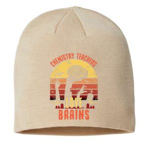 Chemistry Teachers Love Brains Funny Teacher Halloween Gift Sustainable Beanie