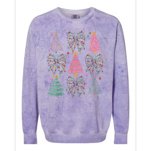 Christmas Tree Lights Coquette Bow Cute Gift Colorblast Crewneck Sweatshirt