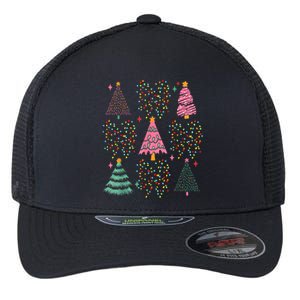 Christmas Tree Lights Coquette Bow Cute Gift Flexfit Unipanel Trucker Cap