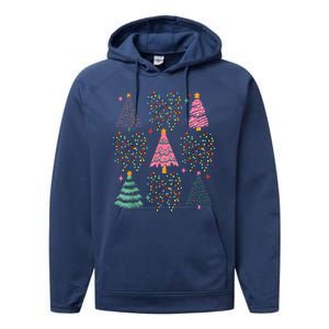 Christmas Tree Lights Coquette Bow Cute Gift Performance Fleece Hoodie