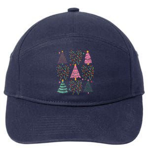 Christmas Tree Lights Coquette Bow Cute Gift 7-Panel Snapback Hat