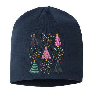 Christmas Tree Lights Coquette Bow Cute Gift Sustainable Beanie