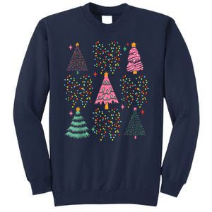 Christmas Tree Lights Coquette Bow Cute Gift Tall Sweatshirt