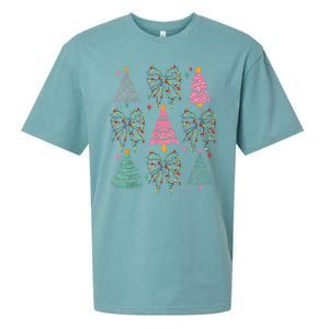 Christmas Tree Lights Coquette Bow Cute Gift Sueded Cloud Jersey T-Shirt