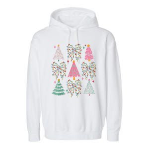 Christmas Tree Lights Coquette Bow Cute Gift Garment-Dyed Fleece Hoodie