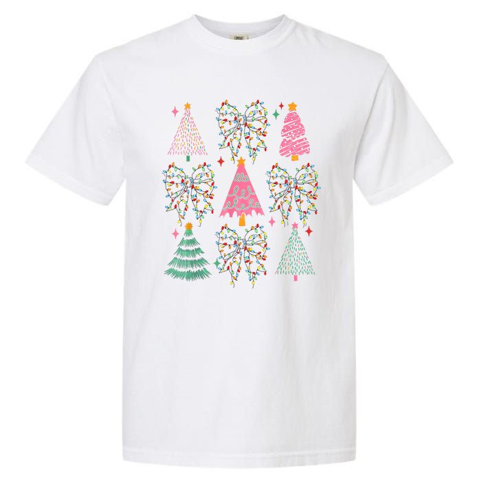 Christmas Tree Lights Coquette Bow Cute Gift Garment-Dyed Heavyweight T-Shirt