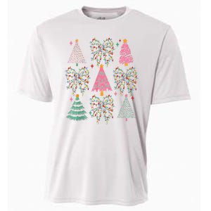 Christmas Tree Lights Coquette Bow Cute Gift Cooling Performance Crew T-Shirt