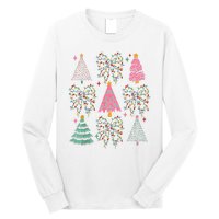 Christmas Tree Lights Coquette Bow Cute Gift Long Sleeve Shirt