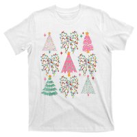 Christmas Tree Lights Coquette Bow Cute Gift T-Shirt