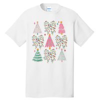 Christmas Tree Lights Coquette Bow Cute Gift Tall T-Shirt